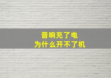 音响充了电 为什么开不了机